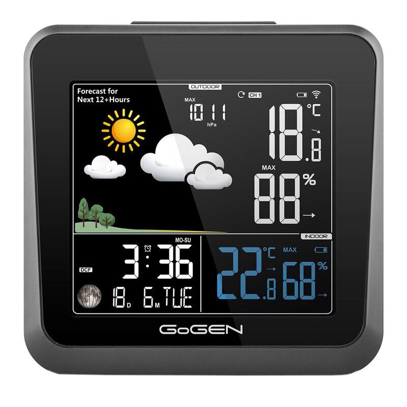 Statie meteo interior-exterior GoGEN ME 3236, senzor extern fara fir, LCD color