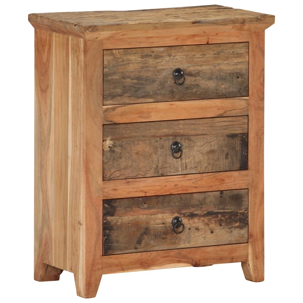 Comoda, vidaXL, Lemn masiv de acacia-lemn reciclat, 60 x 33 x 75 cm, Maro