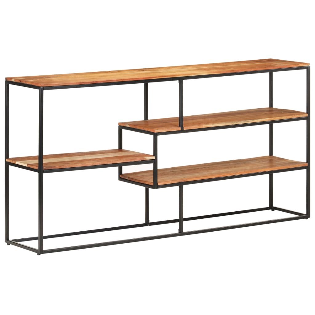 Comoda, vidaXL, Lemn masiv de acacia-Metal, 150 x 30 x 75 cm, Maro-negru