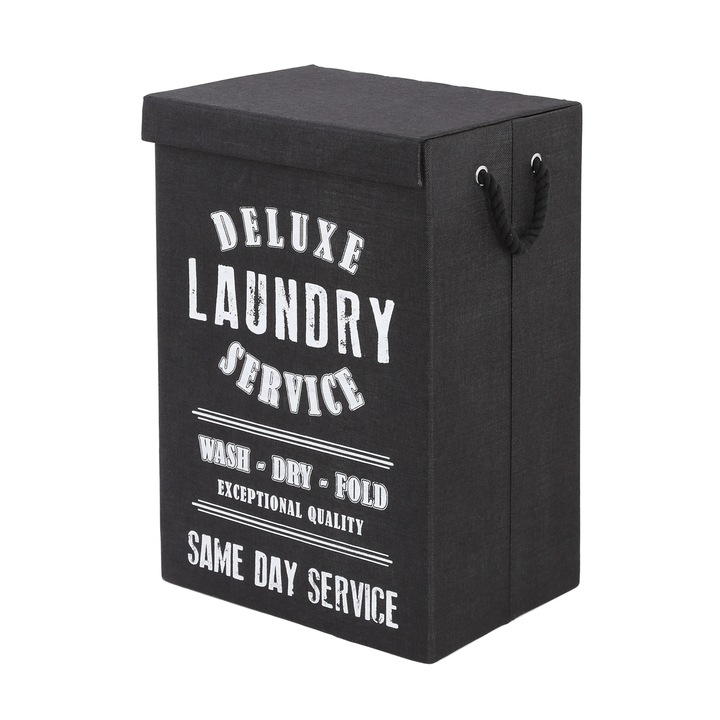 Cos de rufe Feridras, Delux Laundry, 72L, negru
