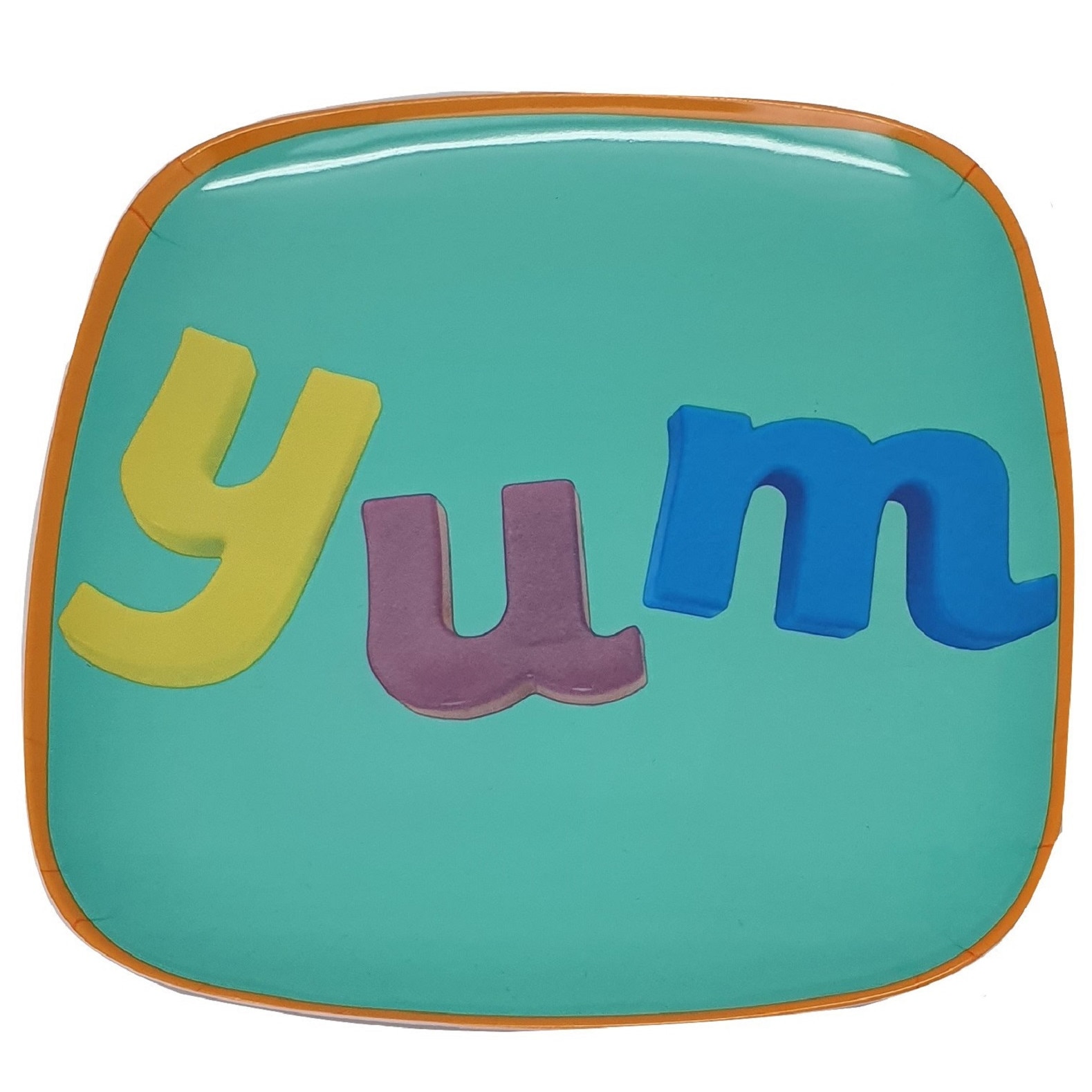 Farfurie Gemma, patrata, 22 cm, multicolor, 2Stx