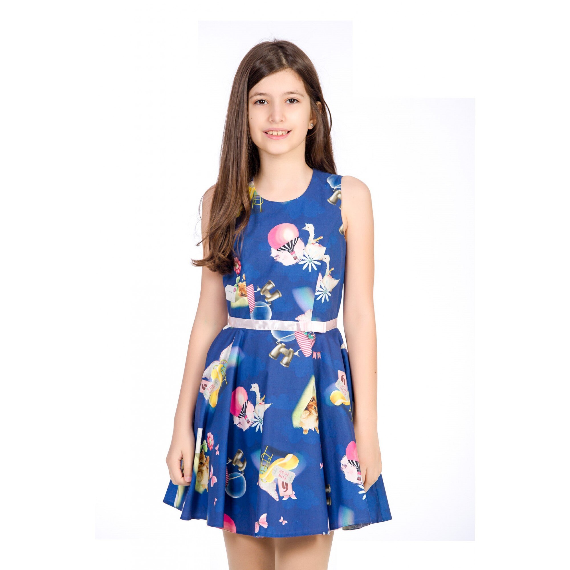 Rochie bleumarin, BE YOU, cu imprimeu digital, 2 ani