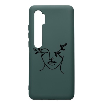 Husa Silicon Premium Compatibila Cu Xiaomi Mi Note 10, Woman Abstract, cu interiorul din material textil, protectie camera, Forest Green, PFG736 Husa Silicon Premium Compatibila Cu Xiaomi Mi Note 10, Woman Abstract, cu interiorul din material textil, protectie camera, Forest Green, PFG736