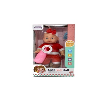 Bebelus cu accesorii, mk toys, MKL783905, rosu, 30 cm Bebelus cu accesorii, mk toys, MKL783905, rosu, 30 cm