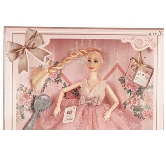 Papusa manechin cu accesorii par, mk toys, MKK332628, roz, 30 cm