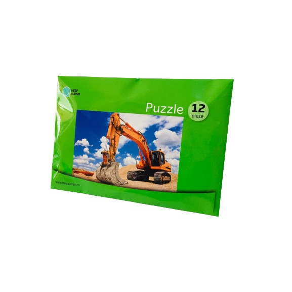 Puzzle Excavator, AHA, 12 piese, carton, 28 x 21 cm
