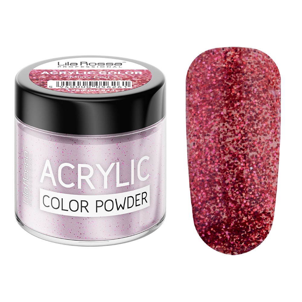Pudra acrilica color, Lila Rossa, Misty Red, 7 g