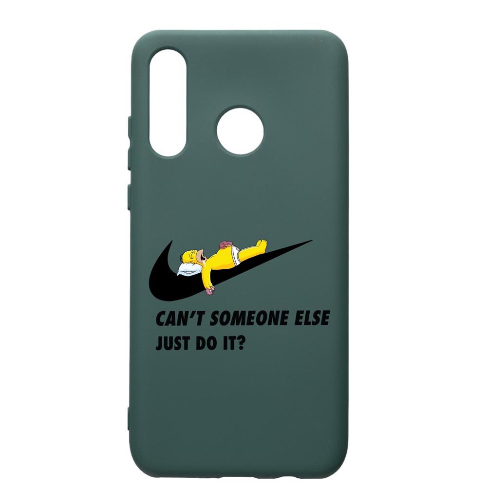 Husa Silicon Premium Compatibila Cu Huawei P30 Lite, Simpsons Just Do it, cu interiorul din material textil, protectie camera, Forest Green, PFG751