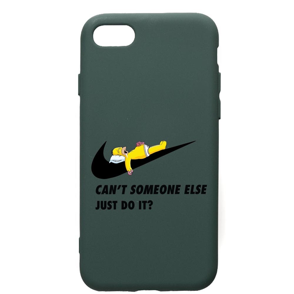 Husa Silicon Premium Compatibila Cu Apple iPhone SE 2 / iPhone 8 / iPhone 7, Simpsons Just Do it, cu interiorul din material textil, protectie camera, Forest Green, PFG751