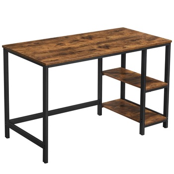 Birou computer, VASAGLE, cadru metalic, 2 rafturi, 60-120-75 cm, Negru LWD47X Birou computer, VASAGLE, cadru metalic, 2 rafturi, 60-120-75 cm, Negru LWD47X