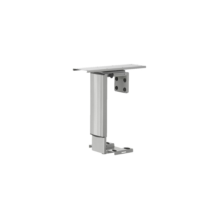Suport unitate centrala CPU RSB, reglabil pe inaltime si latime, Rotativ 360 °, culoare gri, prindere blat pentru birouri reglabile