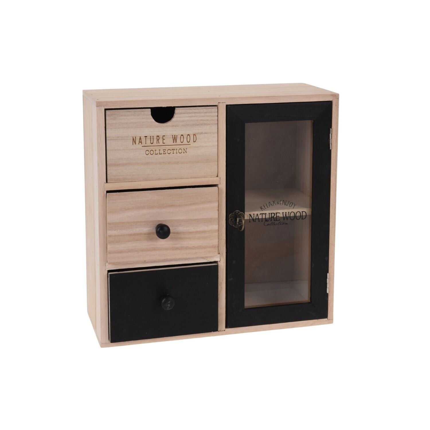 Caseta de lemn cu sertare , 28x12x28 cm