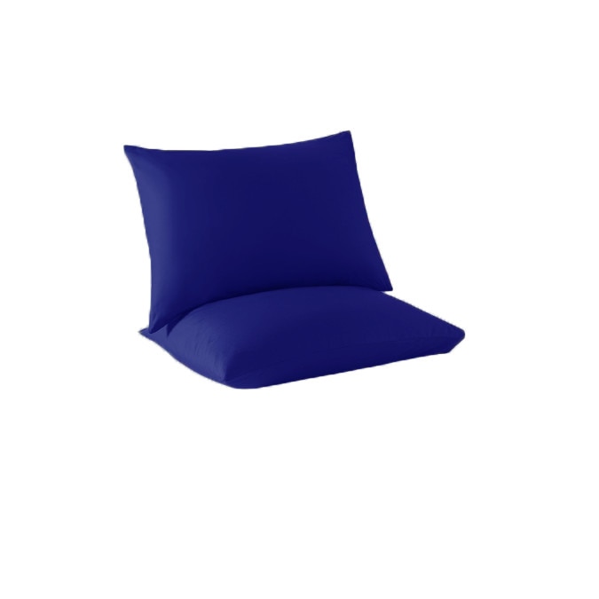 Set 2 huse pentru perna, bumbac natural 100% de culoare bleumarin, albastru marin uni, cu dimensiunea 50/70