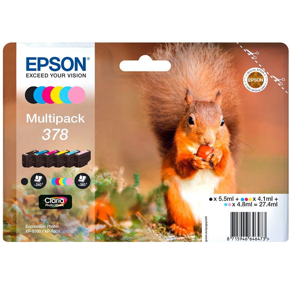 Set 6 cartuse Epson Multipack Claria Photo Hd T378 T3788, Multicolor