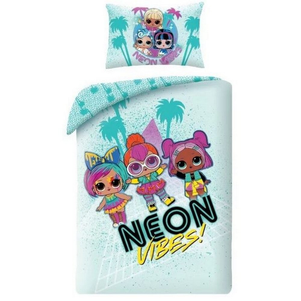 Lenjerie de pat pentru copii Halantex, Figurine LOL, Bumbac, 100x135cm