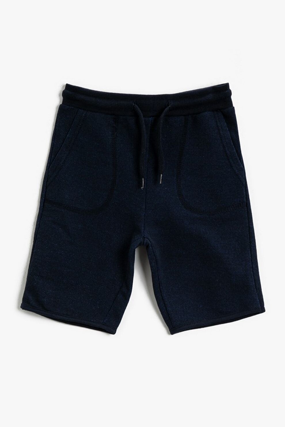 KOTON, Pantaloni scurti cu snur si buzunare laterale, Bleumarin inchis