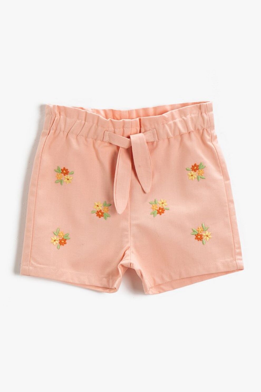 KOTON, Pantaloni scurti cu broderie florala, Piersica
