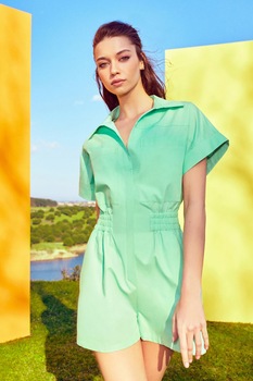 KOTON, Salopeta scurta cu buzunare laterale, Verde menta KOTON, Salopeta scurta cu buzunare laterale, Verde menta
