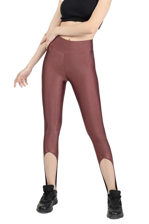 Colanti Selly luciosi cu banda elastica sub talpa, Maro