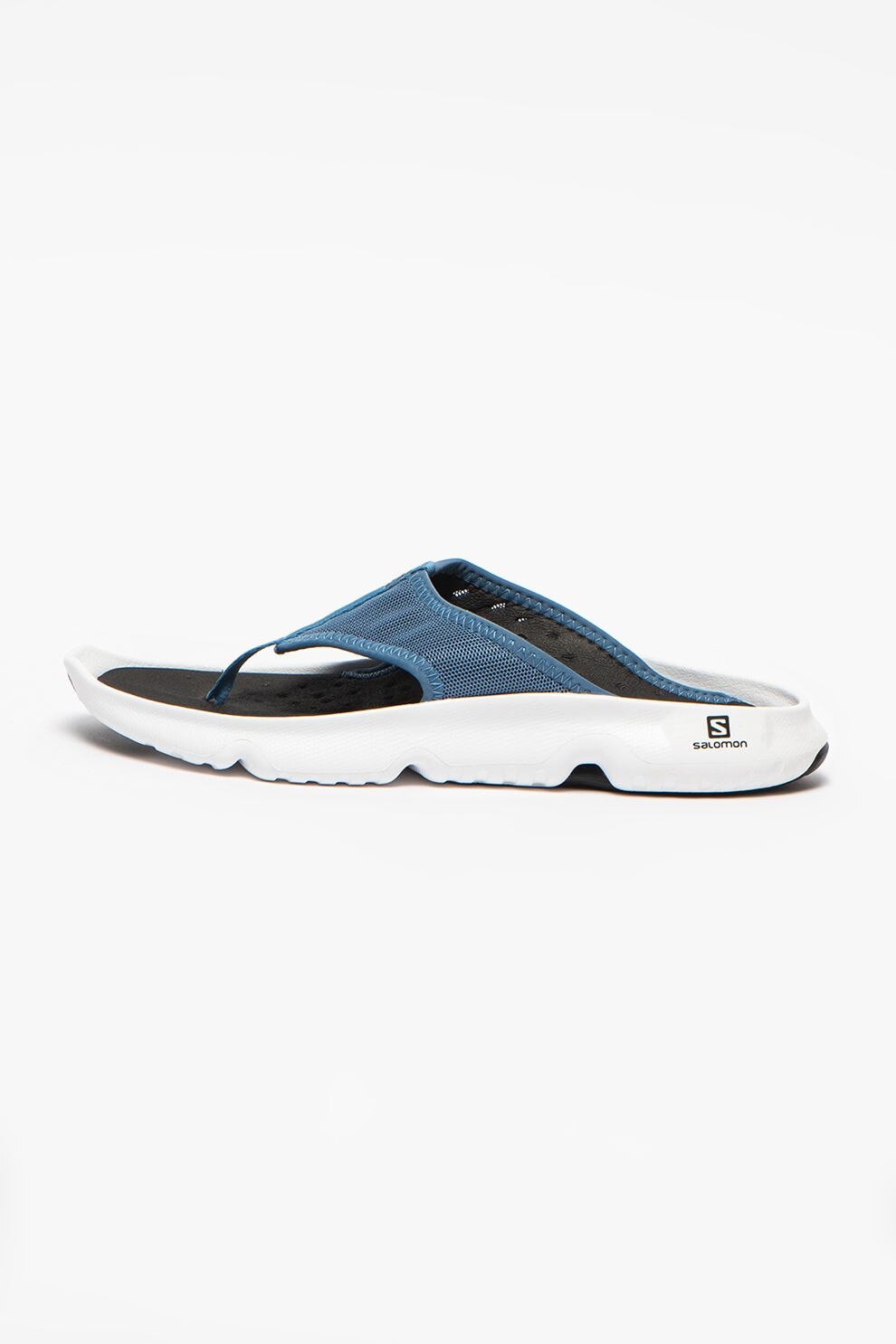 Salomon, Papuci din material textil cu bareta separatoare Reelax Break 5.0, Albastru inchis/Negru