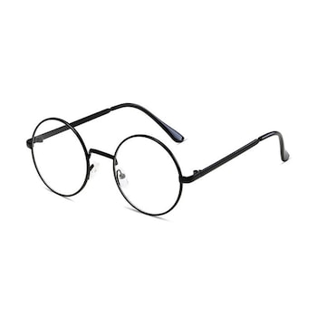 Nevermore - Retro John Lennon Harry Potter Napszemüveg, Átlátszó lencsés, Átlátszó dioptriák nélkül, Fekete