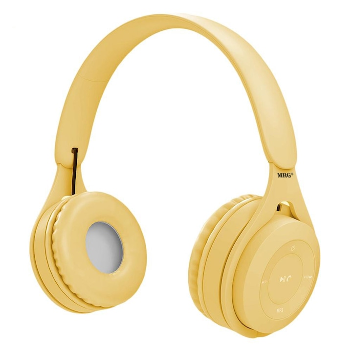 Безжични слушалки MRG MYO8, Handsfree, С bluetooth, Жълти