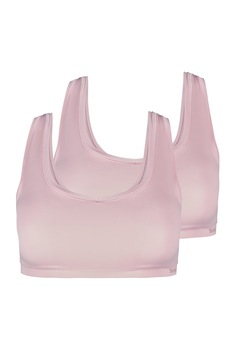 Skiny, Set de bustiere cu model uni - 2 perechi, Roz, One Size Skiny, Set de bustiere cu model uni - 2 perechi, Roz, One Size