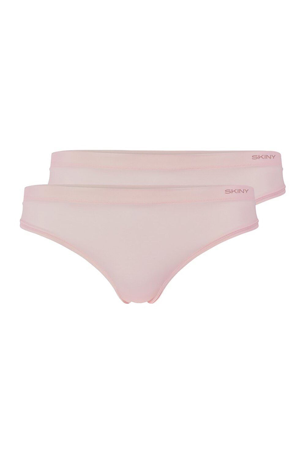 Skiny, Set de chiloti tanga cu model uni - 2 perechi, Roz, One Size