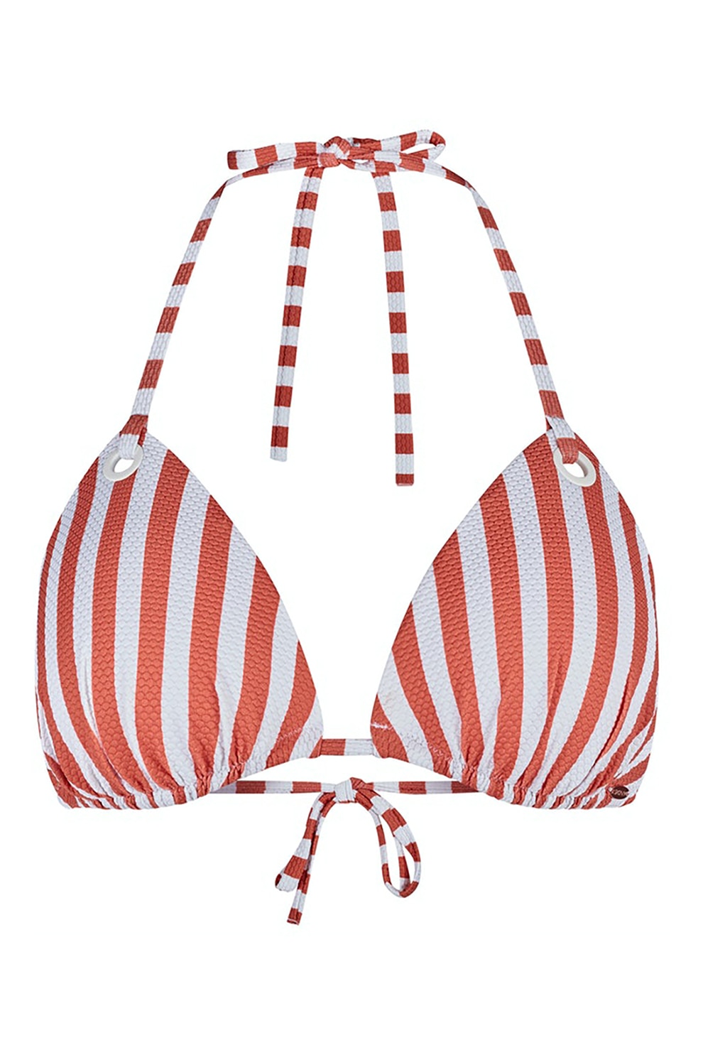 Skiny, Sutien de baie cu model in dungi, Rosu stins/alb