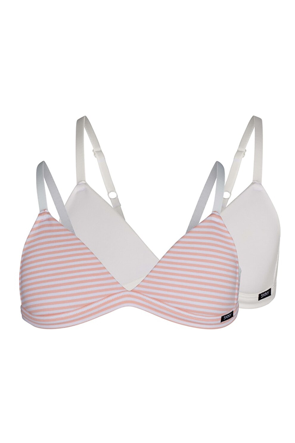 Skiny, Set de sutiene 2 piese cu burete, Roz/Alb