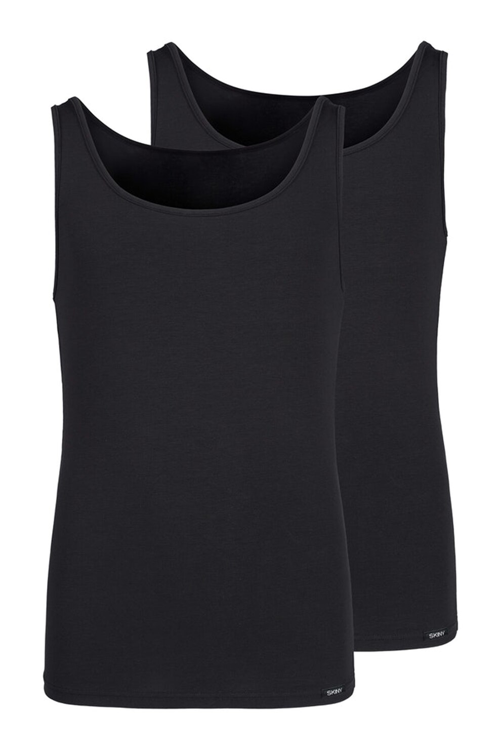Skiny, Set de top-uri 2 piese din amestec de bumbac, Negru