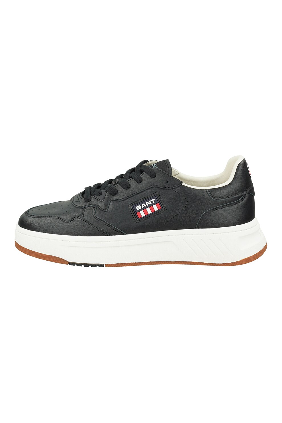 Gant, Pantofi sport de piele cu logo, Negru