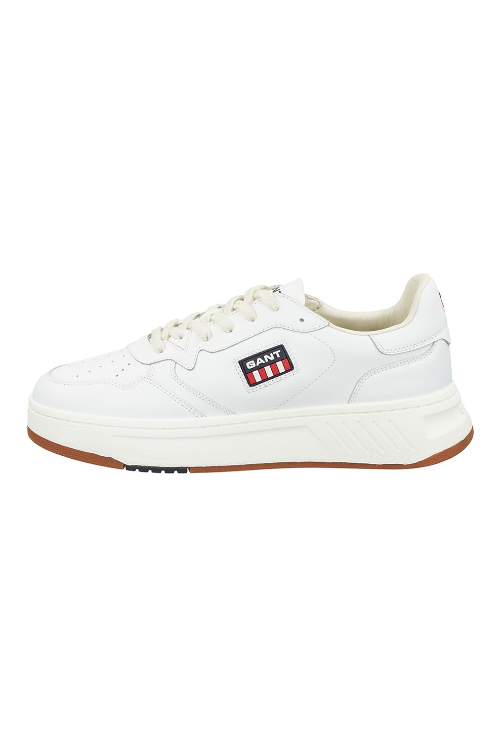 Gant, Pantofi sport de piele cu logo, Alb