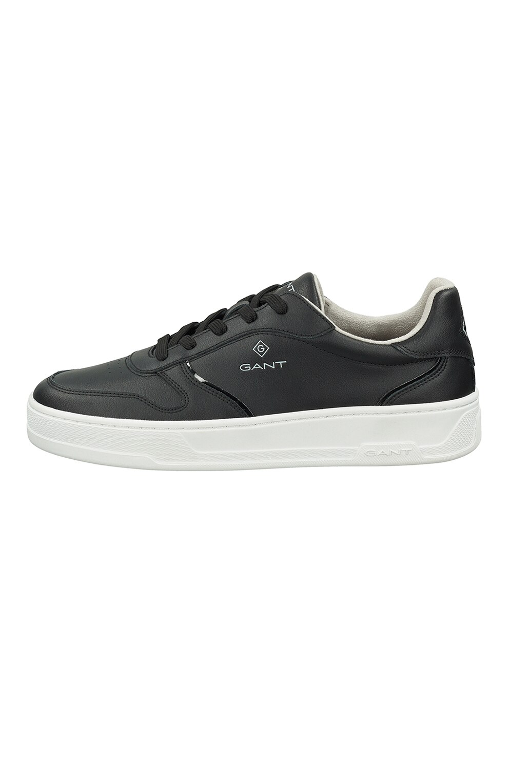 Gant, Pantofi sport de piele cu logo, Negru