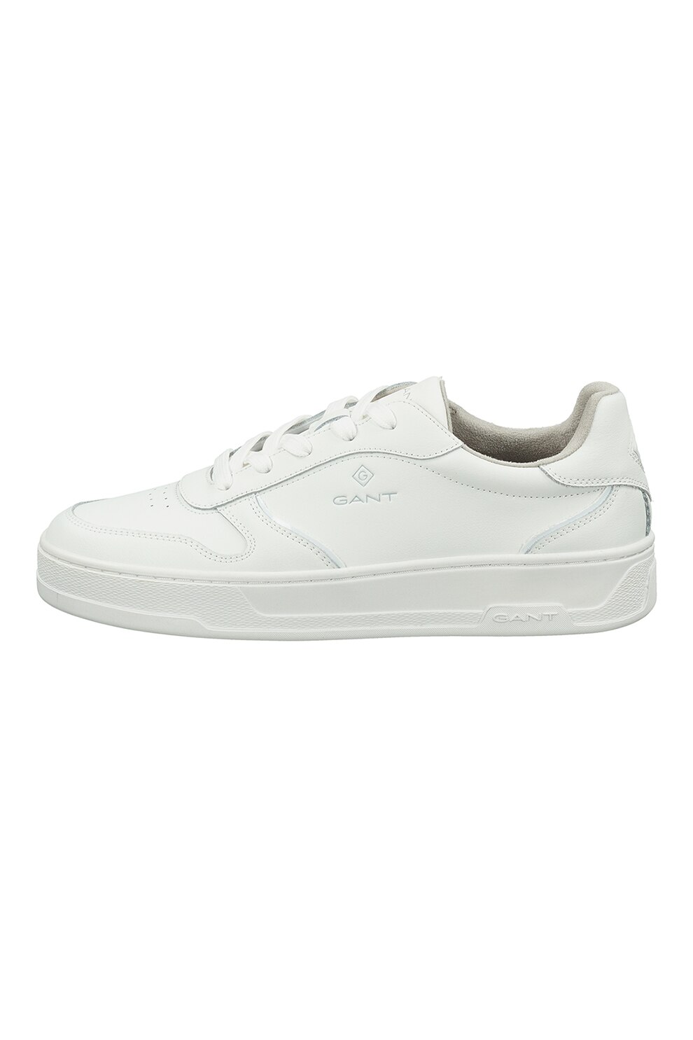 Gant, Pantofi sport de piele cu logo, Alb