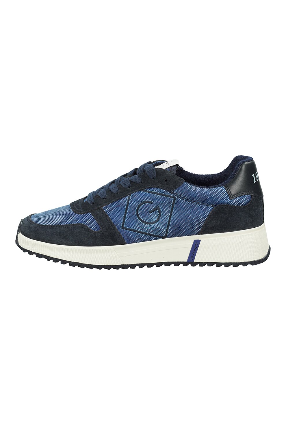 Gant, Pantofi sport de piele intoarsa cu insertii de plasa, Albastru