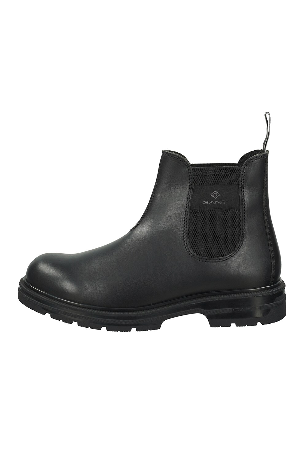 Gant, Ghete Chelsea de piele cu varf rotunjit, Negru