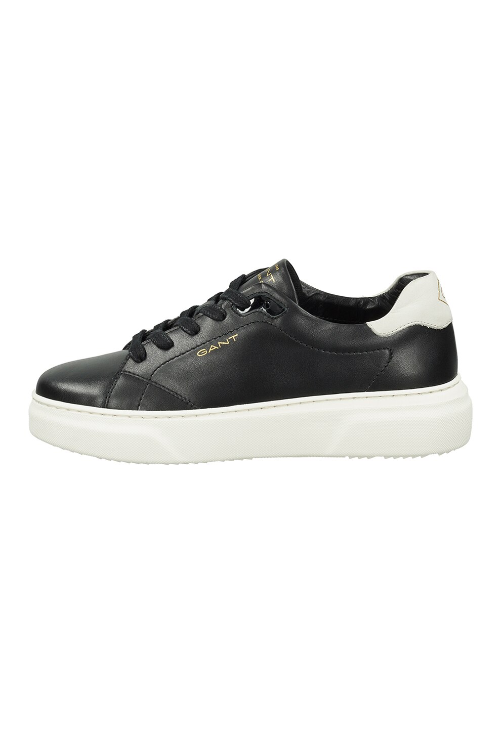 Gant, Pantofi sport de piele cu imprimeu logo, Negru