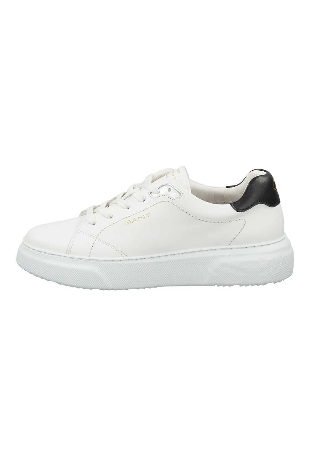 Gant, Pantofi sport de piele cu imprimeu logo, Alb