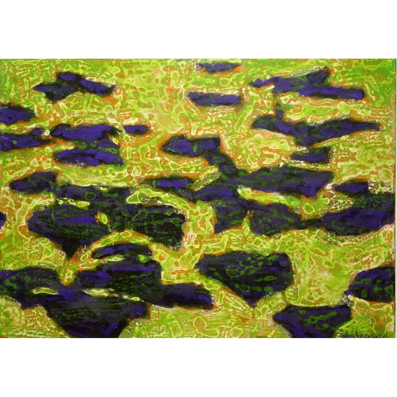 Tablou acrilic Abstract, pictat manual Tadeusz Kosela, dimensiune 70 x 50 cm