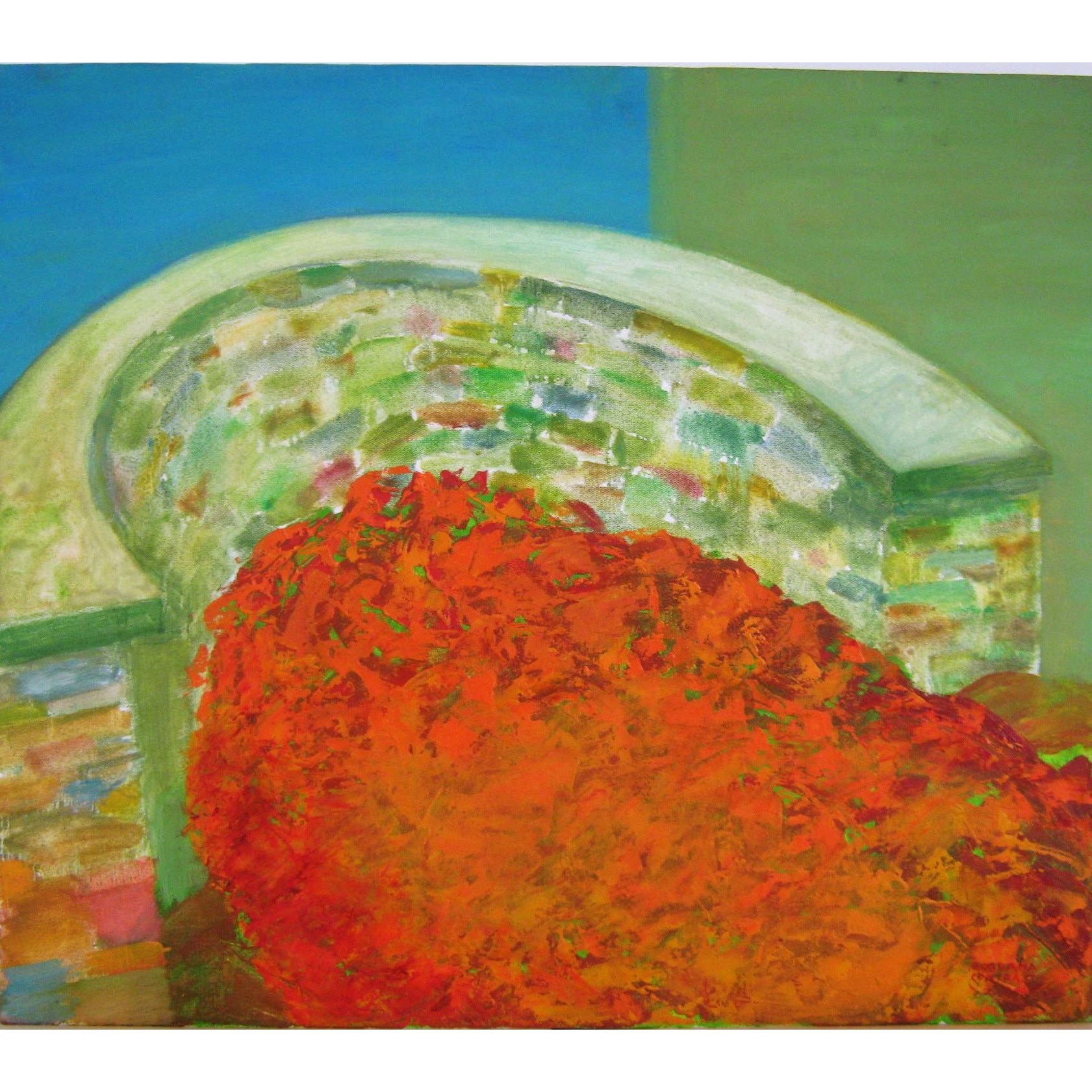 Tablou ulei pe panza Semicerc de Piatra, pictat manual Bogdana Contras, dimensiune 70 x 60 cm
