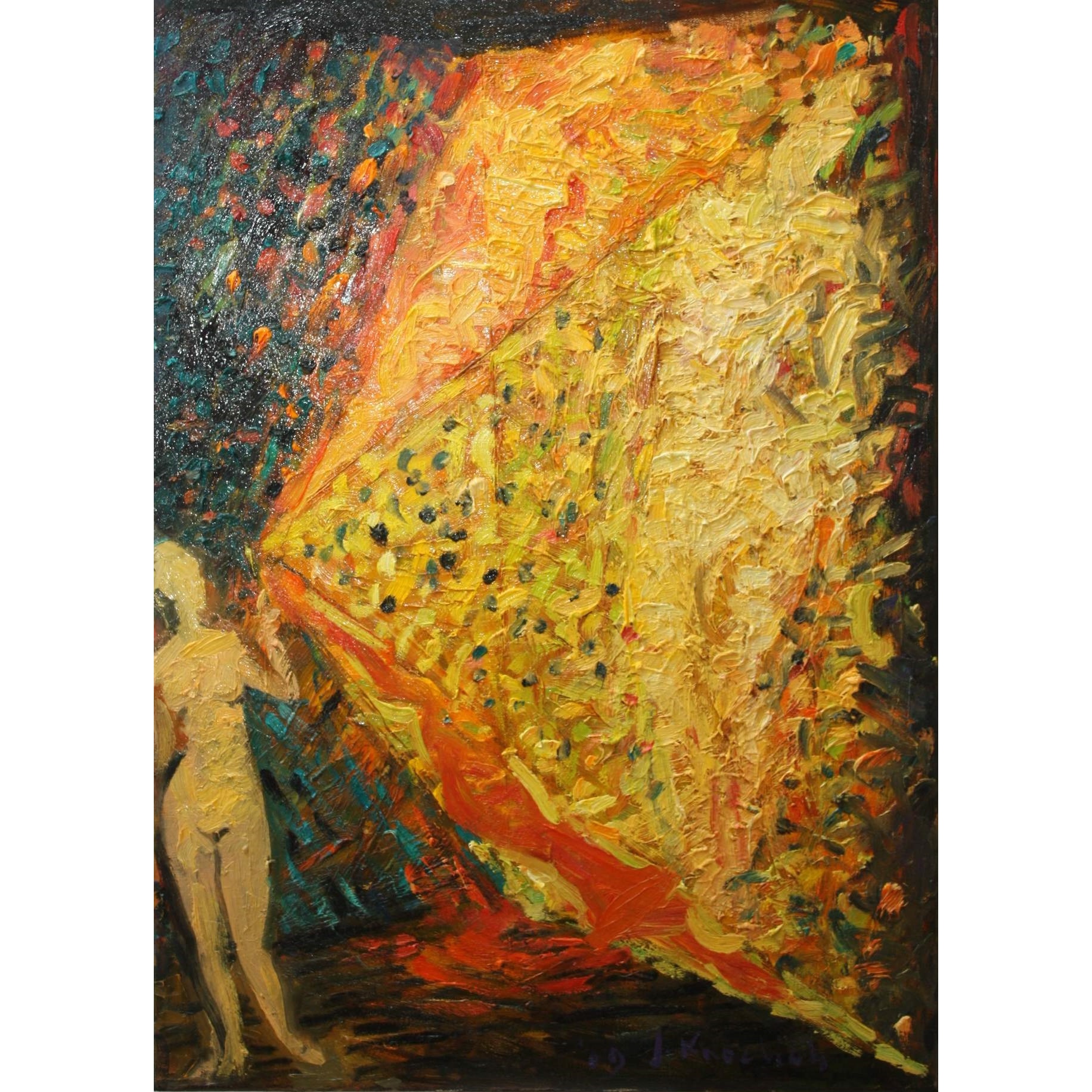 Tablou acrilic Vrajitorul, pictat manual Jaroslaw Kweclich, dimensiune 70 x 50 cm