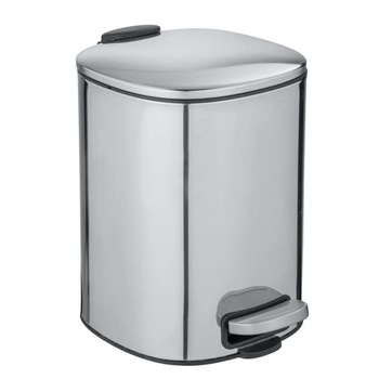 Cos gunoi cu pedala ALASSIO cu functie Easy-Close, Argintiu, 5 L, Wenko Cos gunoi cu pedala ALASSIO cu functie Easy-Close, Argintiu, 5 L, Wenko
