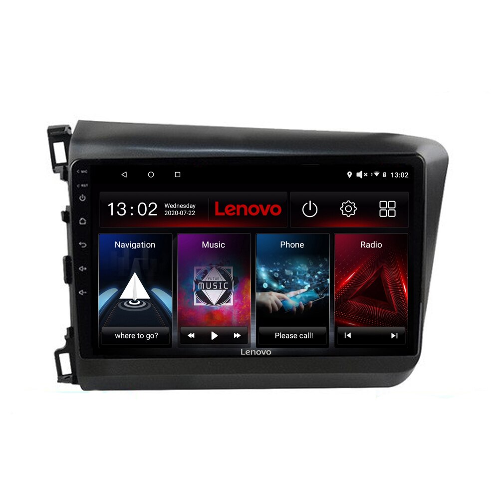 Navigatie dedicata Honda Civic 2012-2015 Edotec, cu Android, Radio, Bluetooth, Internet, procesor Octa Core, 4G, memorie 2GB si 32GB
