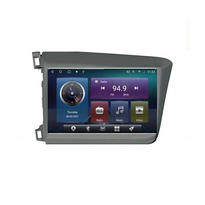 Navigatie dedicata Honda Civic Sedan C-132 Octa Core cu Android Radio Bluetooth Internet GPS WIFI 4+32GB