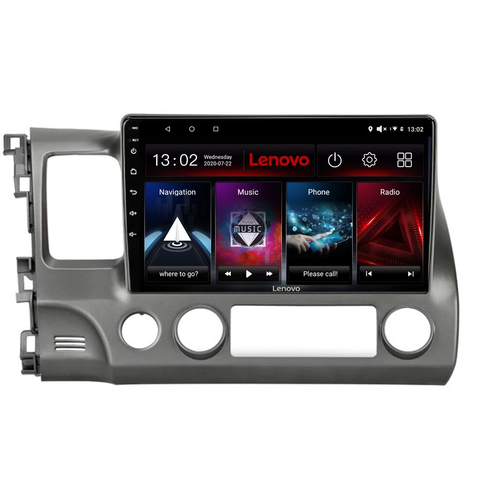 Navigatie dedicata Honda Civic 2005-2011 Edotec, cu Android, Radio, Bluetooth, Internet, procesor Octa Core, 4G, memorie 2GB si 32GB