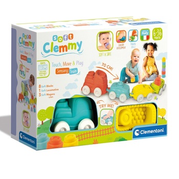 Set cuburi moi Soft Clemmy - Trenulet senzorial Set cuburi moi Soft Clemmy - Trenulet senzorial