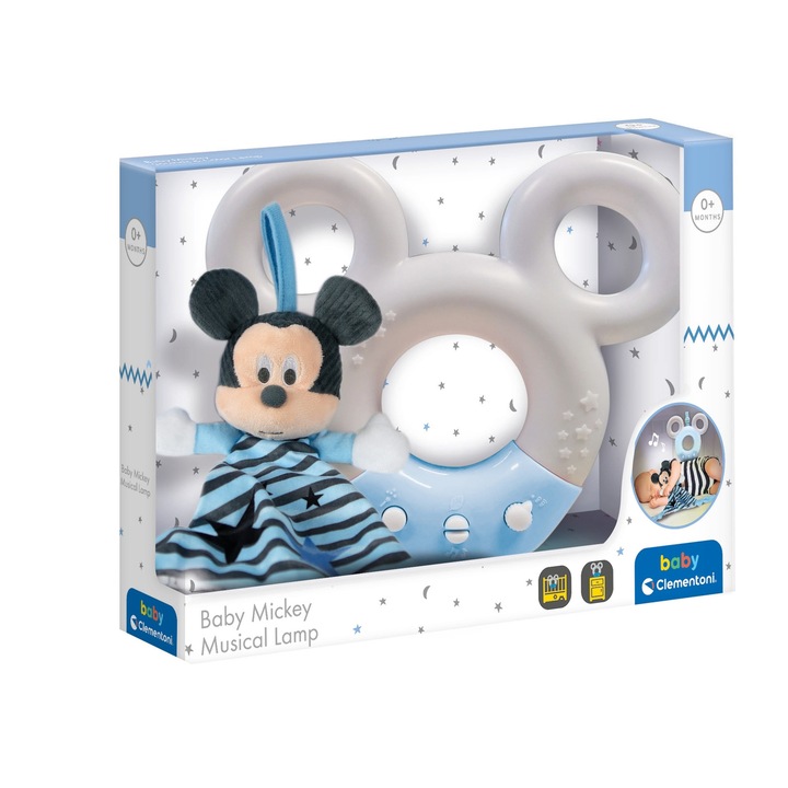 Играчка Baby Clementoni - Музикална лампа, Disney Mickey Mouse