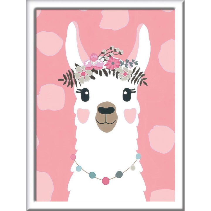 Комплект за рисуване по номера Ravensburger Creart - Lama, 18x24 см