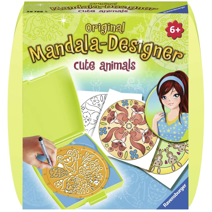 Ravensburger - Mandala designer Kreatív készlet, Állatok